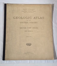 1916 Silver City Folio #199 New Mexico USGS US Geologic Atlas Maps