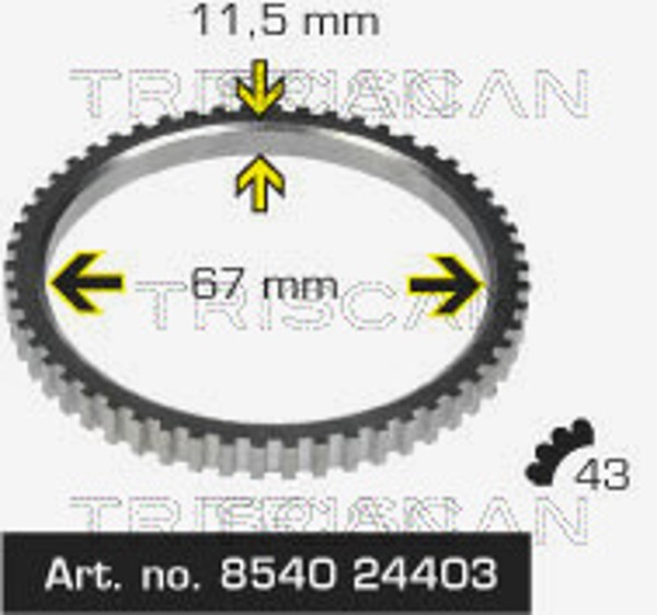 ABS Sensorring Triscan 8540 24403 FüR CC Calibra Vectra Kadett C89 Opel J89 T85-image