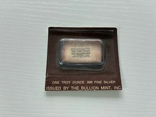 The Bullion Mint - Vintage Silver Bar - 1 oz .999 Silver - 1973
