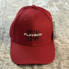 Playboy Headgear Classics Men's Red Dad Hat Adjustable Baseball Cap Bunny Logo