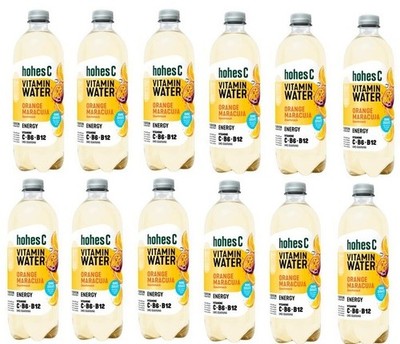12 Flaschen hohes C Vitamin Water Energy Orange Maracuja a 750ml EINWEG Pfand