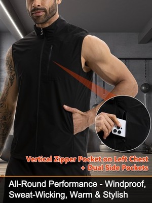 Men's Sauna Vest Zipper Sweat Body Shaper Tank Top Workout Waist Trainer Jacket