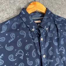 Joules Shirt Mens Medium Blue Paisley Long Sleeve Classic Fit Button Down