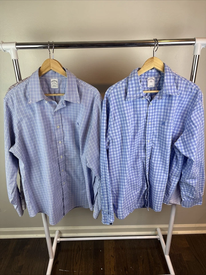 Lot of 4 Brooks Brothers Men's XL Plaid Long Sleeve Button Down Embroidered - Image 2 of 4