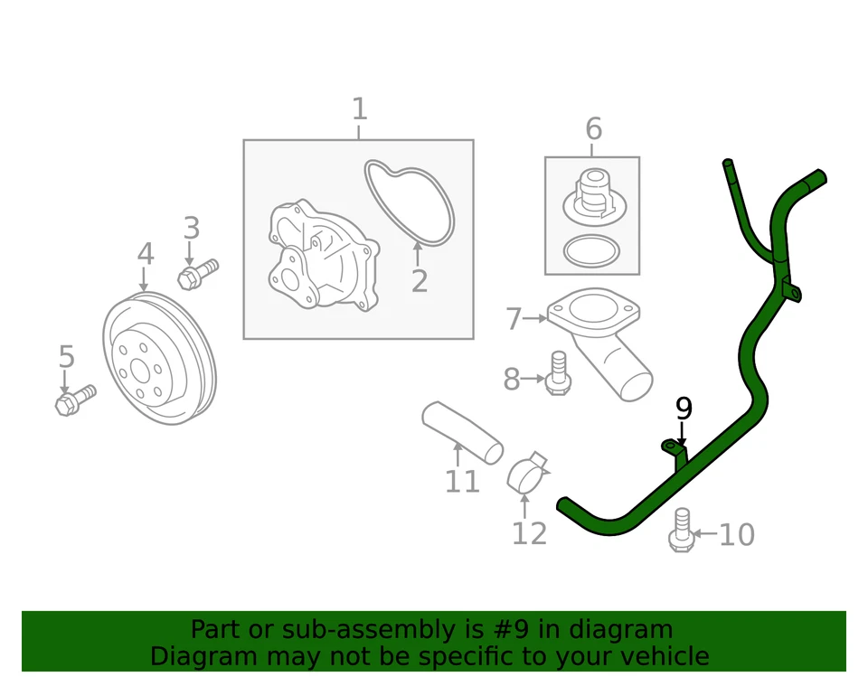 Tubo de derivación genuino Subaru 14050AA992 Foto 2 de 3