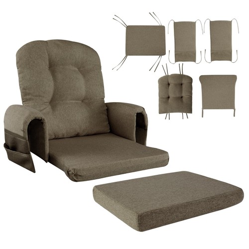 5 PCS Glider Rocker Replacement Cushions with Storage Side Pocket,Linen-Like ...