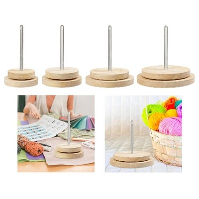 Holz Garnknäuelhalter drehbar Garnkugelspender Ständer Geschenk Spindel Nähen