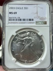2003  US Silver Eagle $1 NGC MS69