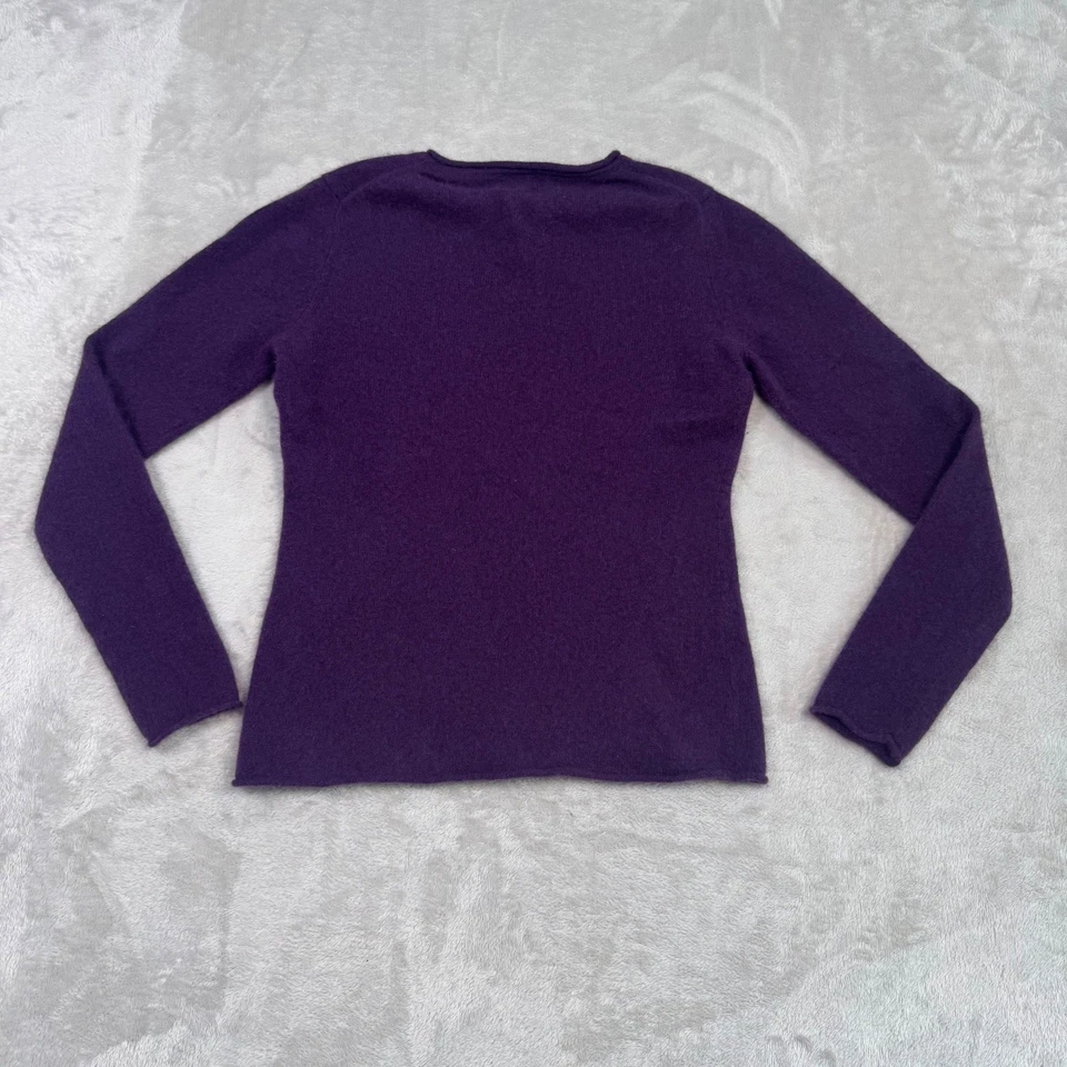 Suéter de manga larga 100 % cachemir Tweeds para mujer talla mediana púrpura Foto 4 de 4