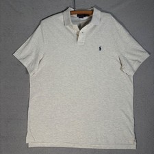 Polo Ralph Lauren Polo Shirt Men's XL Classic Fit Heathered Light Gray Cotton