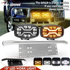 Number Plate Light Bar + Jumbo Spot Lamps x2 For Nissan Navara D22 1997 - 2005