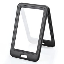 3 Pack ID Badge Holder with Double-Sided Windows Hard Plastic Vertical Black.