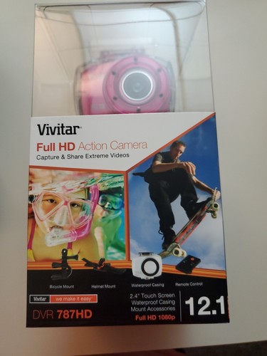 Vivitar 12.1 MP Action Camcorder with Outdoor Kit Bundle Pink - Picture 2 of 11