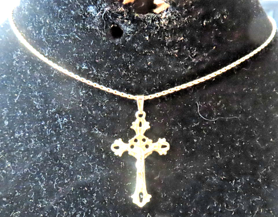 Vntg Real Solid 14k Yellow Gold Unique "Jesus On … - image 11