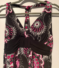 Speechless Y2K Halter Neck Dress Women's Large Pink Paisley Floral Boho Flirty