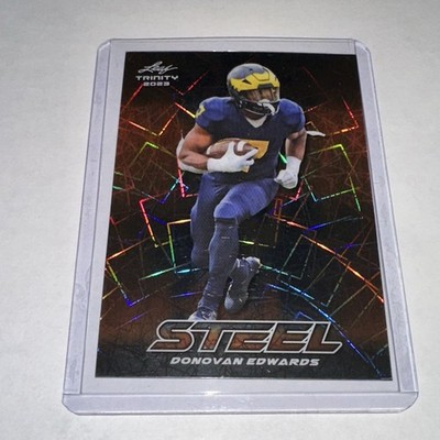 2023 Leaf Trinity - Trinity Steel Donovan Edwards #S-29 orange Lasers /15 RC 