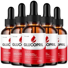 (5 Pack) Glucopril Blood Health Support Drops Gluco Pril Supplement 150 Servings