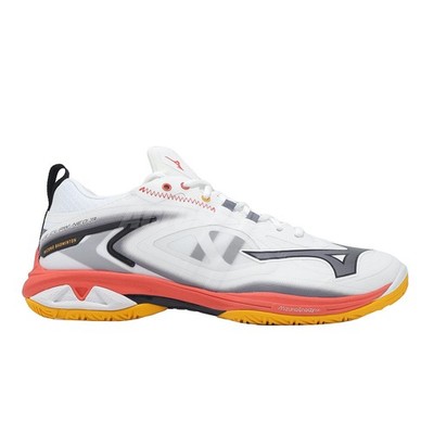 Mizuno Wave Claw Neo 3 Wide White Grey Red Yellow Men Badminton