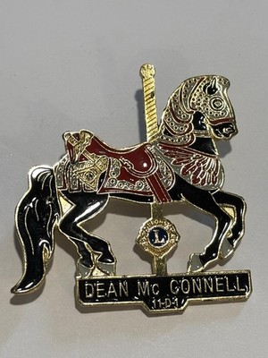 Rare Lions Club International Trading Pin MI 11-D1 Black Enamel Carousel Horse