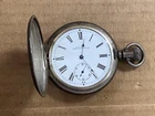 ANTIQUE A.W.W. CO. WALTHAM MASS STERLING SILVER POCKET WATCH.