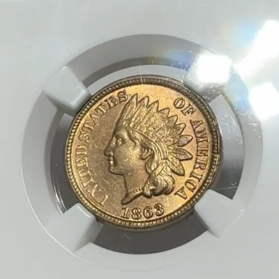 BU 1863 Indian Head Cent Penny NGC MS63 Rich Color VIEFT | eBay