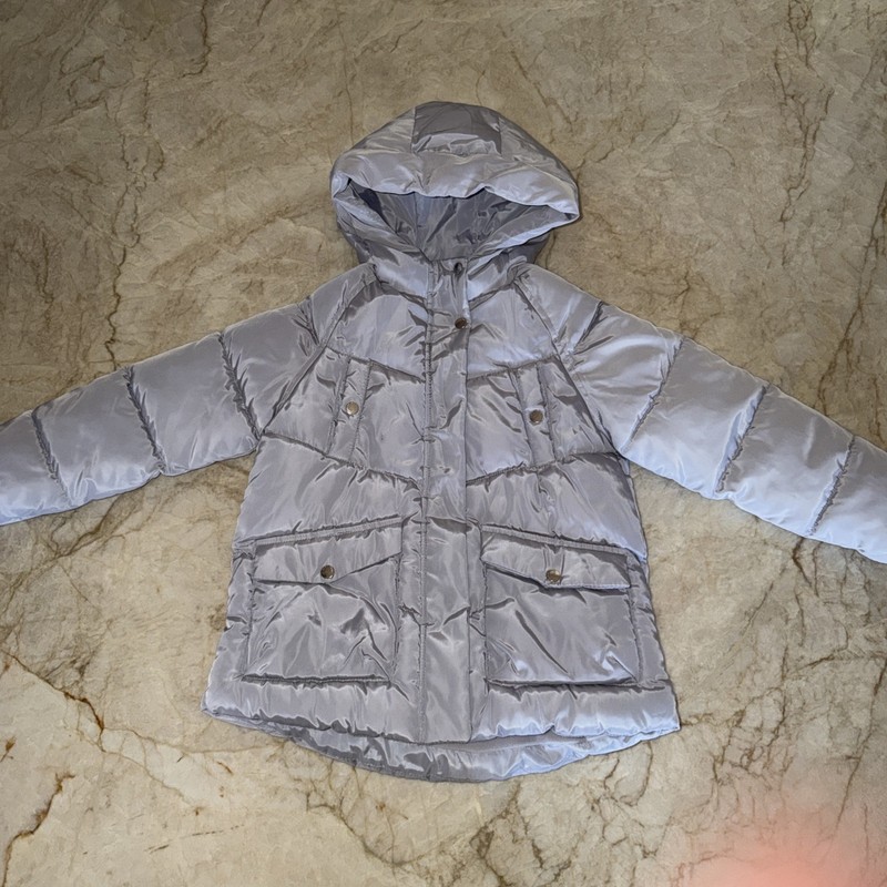 ZARA Kids Youth Girls Gray Hooded Jacket Coat Size 9, EUC
