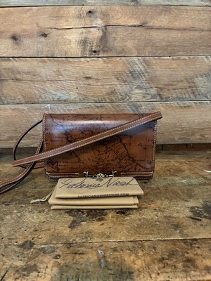 Patricia Nash Riot Rust Sig. Map Leather Apricale Crossbody---NWT