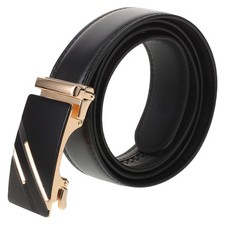 Men Imitation Belt Automatic Buckle Belt Casual Jeans Strap Business