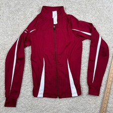 Mizuno DryLite Kids Track Jacket Full Zip Red White Athletic Performance Youth