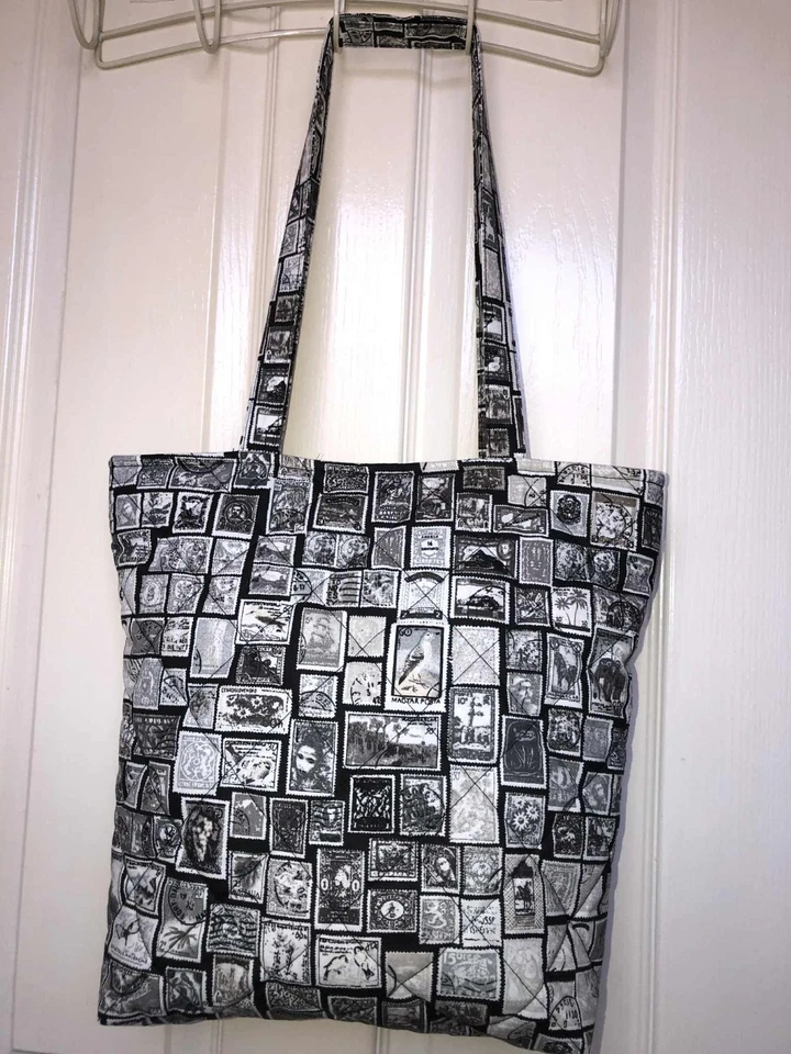 Women's bag, handmade quilted simple canvas shoulder bag shopping bag beach bag - Image 3 of 4