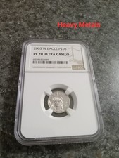 2003 W 1/10 oz $10 PROOF Platinum Eagle PF70 NGC NICE LOW PRICE!! 3890.00 per troy oz