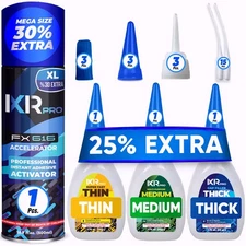 CA Glue with Activator Kit 3x1.75 oz. CA Glue (Thin Medium Thick) 16.9 oz.