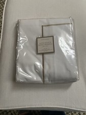 Restoration Hardware Satin Stitch Hotel Bedding Queen White Italy NWT Duvet