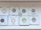 Lot of 9 Mixed Silver Dimes Some BU Mercury Roosevelt and Barber 10 Cents 90%