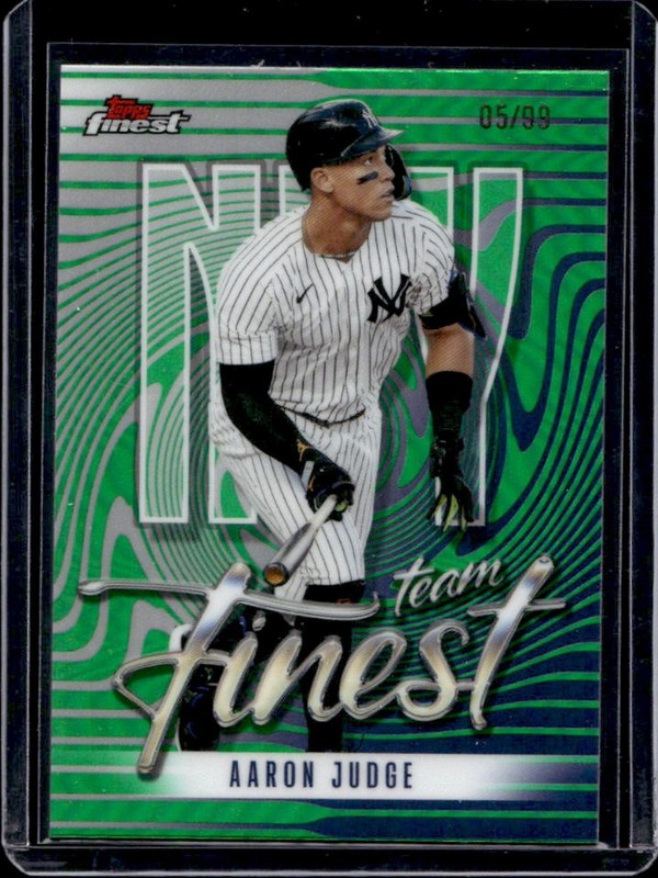 2026 Topps Finest Aaron Judge Team Green Refractor #/99 New York Yankees