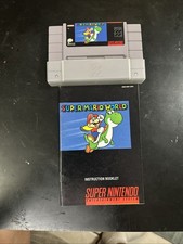 Super Mario World (Nintendo SNES, 1991) Cartridge & Manual - Authentic - Tested