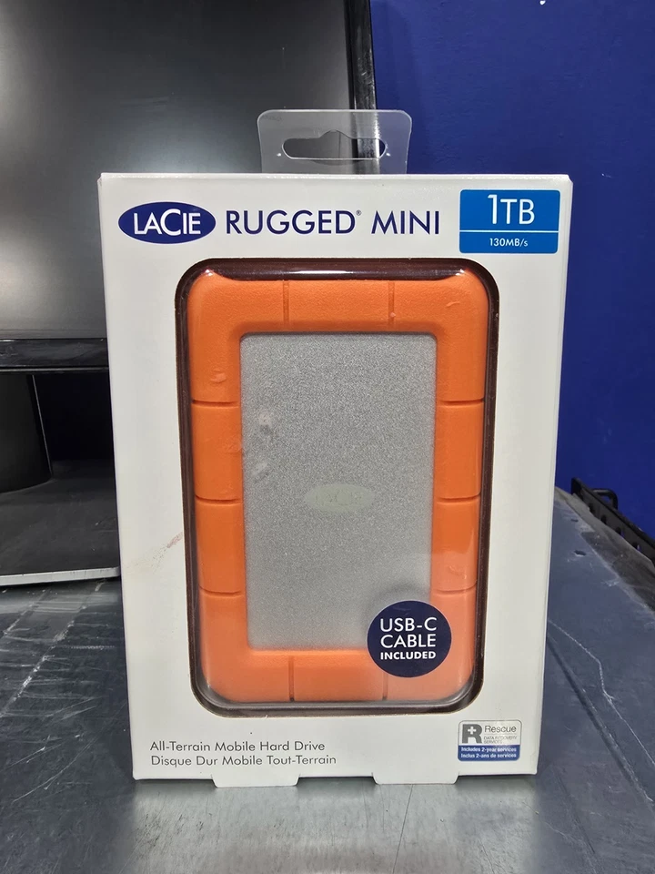 Brand New LaCie Rugged Mini 1TB External Hard Drive Portable HDD - USB 3.0  - Image 2 of 4