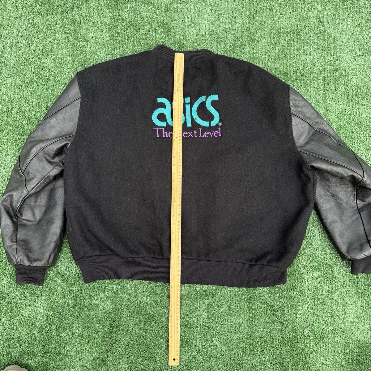 Vtg Asics 90s Varsity Bomber Letterman Embroidered Jacket Mens 3X
