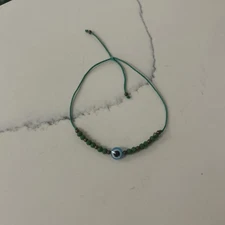Green Evil Eye Beaded String Bracelet