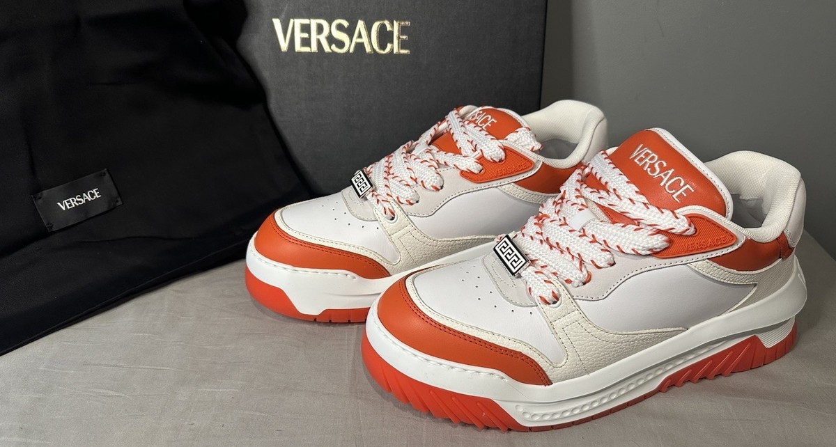 Versace Odissea Low-Top Red White Sneakers Men's Size 42 (US