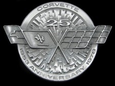 SE03149 NOS VINTAGE 1978  CORVETTE 25TH ANNIVERSARY  PEWTER BELT BUCKLE