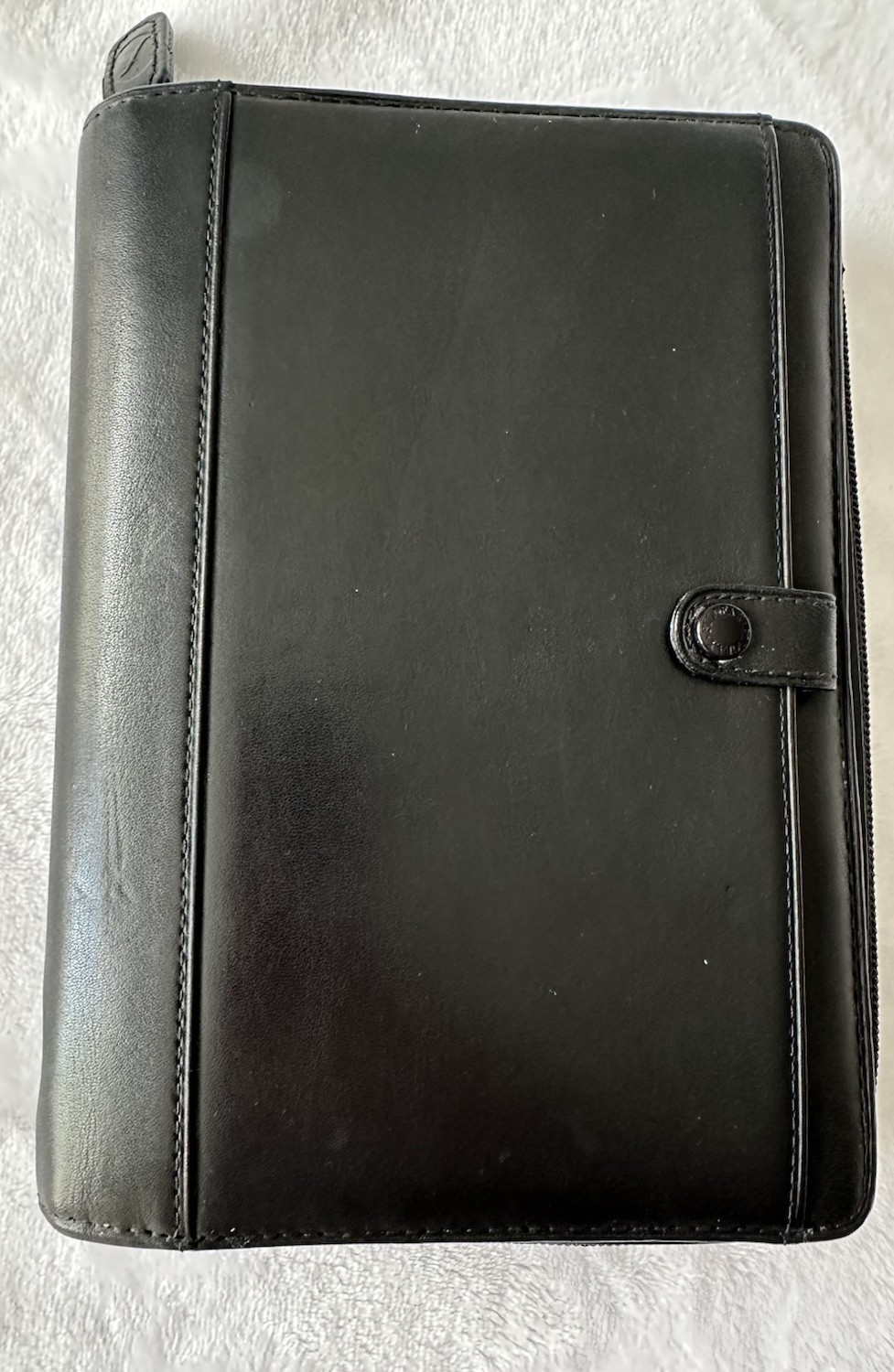 Filofax Personal Durham Deluxe Leather Zip Organizer Binder, Black