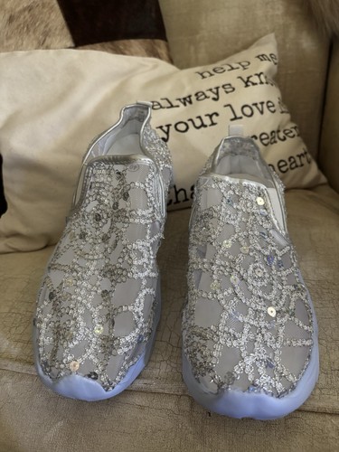 Sneakers da sposa sposa Bling party moda piatta slide in scarpe paillettes scintillanti! - Foto 3 di 14