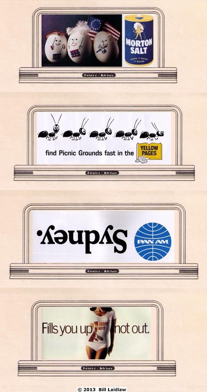 Four billboard signs for HO or 00 scale #59, Morton Salt / Pan-Am / Ants Picnic