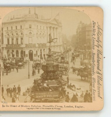 Modern Babylon Piccadilly Circus London England Underwood Stereoview
