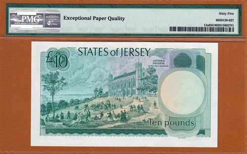 Jersey 10 Pounds 1976-88 QEII P-13a LOW Serial 000090 GEM UNC PMG 65 EPQ - Picture 2 of 2