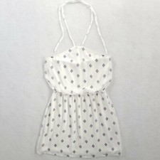 Express Dress Womens Meduim White Halter Blouson Diamond Pattern Print M