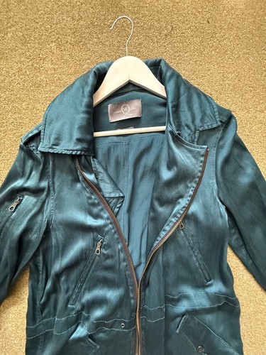 Vintage Alexander McQueen Womens Silk Hooded Coat. Hooded Jacket.100% Silk - Foto 13 di 21