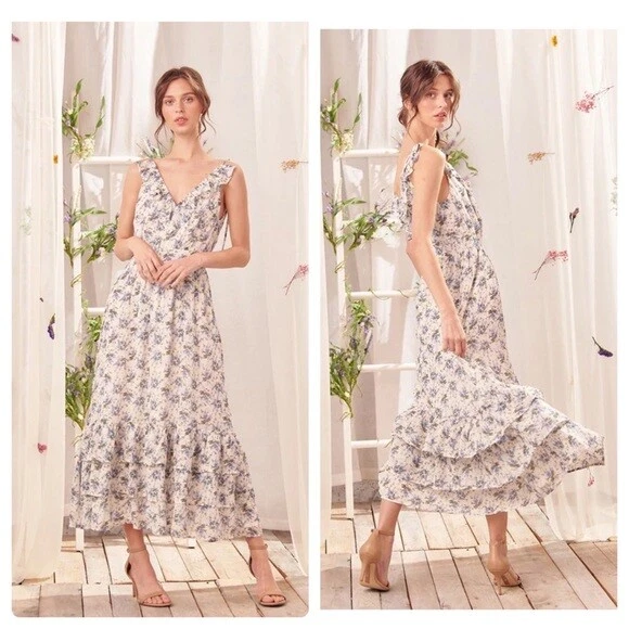Floral lavender shop maxi dress