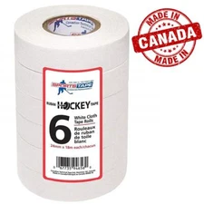 White Sports Tape Multipack Durable Residue Free Easy Tear Hockey Tape